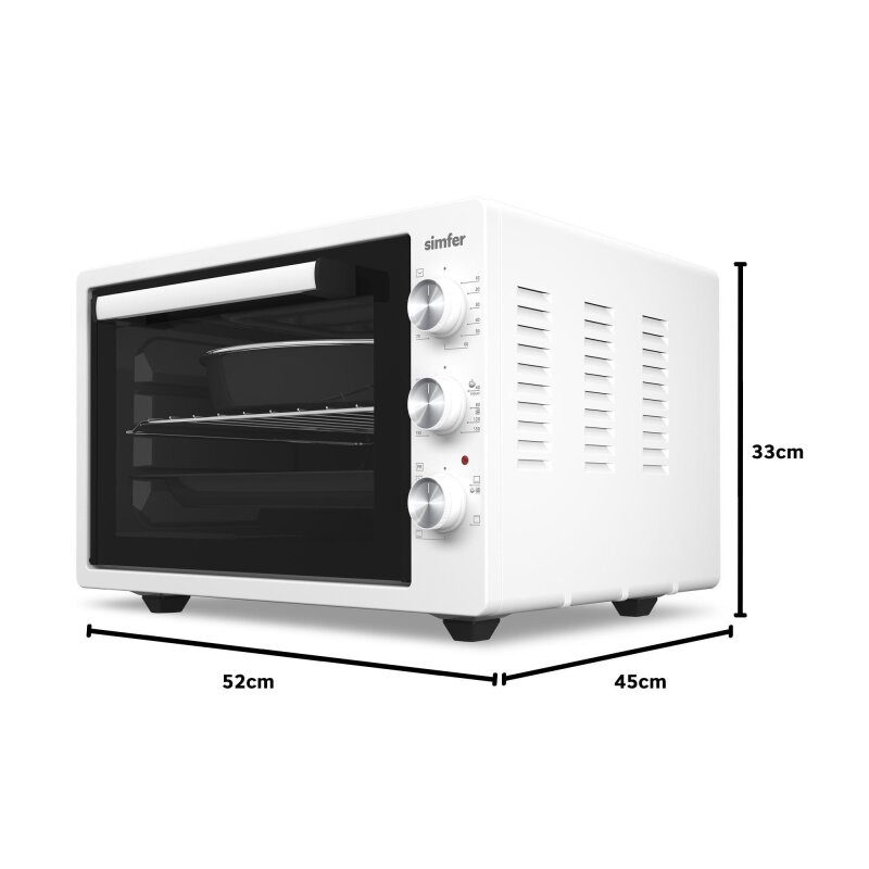 Simfer 4262 Beyaz 42 LT Turbo Fan Piliç Çevirme Mini/Midi Fırın - 6 Fonksiyon,Yoğurt Yapma, Buz Çözme & İç Aydınlatma - 11