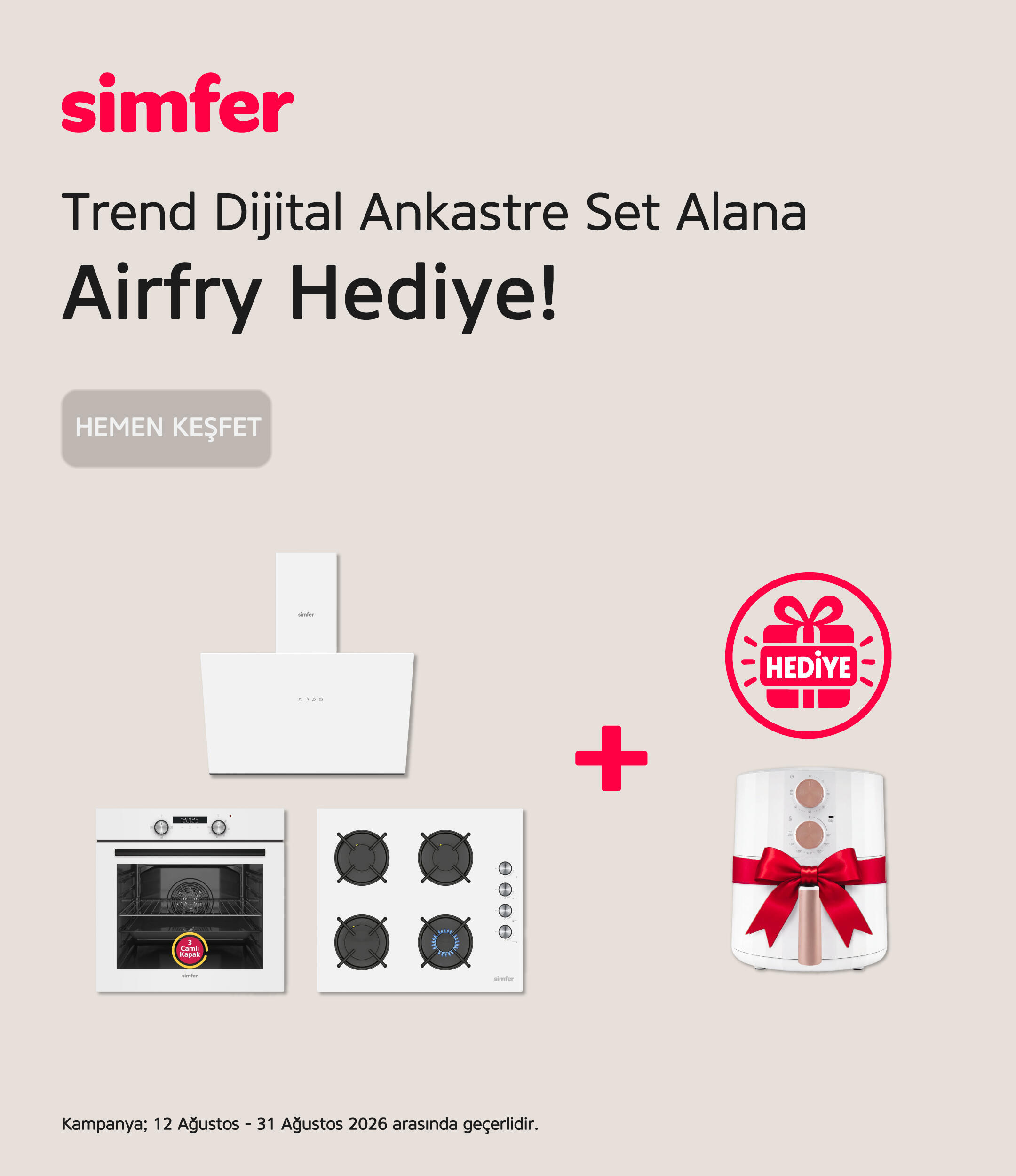Ankastre set alana Airfry bedava 