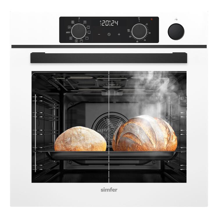Simfer 8245 0+10 Fonksiyon Steam Master Ankastre Fırın Beyaz Cam Dijital - 3