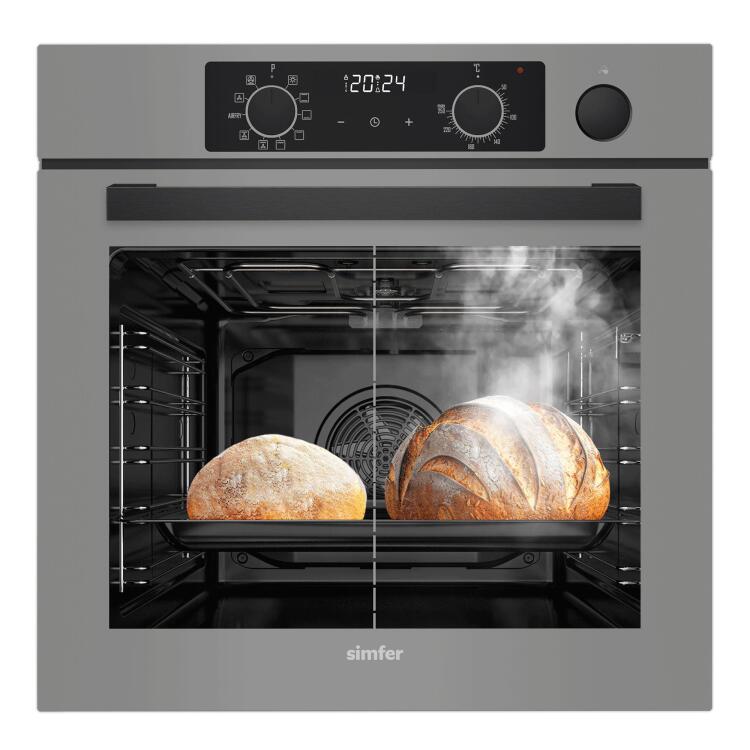 Simfer 8246 0+10 Fonksiyon Steam Master Ankastre Fırın Gri Cam Dijital - 3