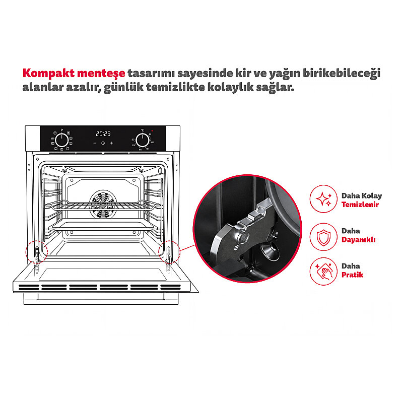 Simfer 0+10 Fonksiyon Steam Master Gri 3'lü Ankastre Set (8246 Fırın + 3656 Ocak + 8740 Davlumbaz) - 7