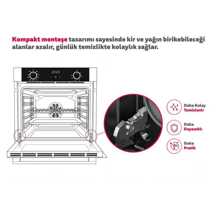 Carino 8401 0+3 Fonksiyon Dijital Beyaz Power Turbo Ankastre Fırın - 6