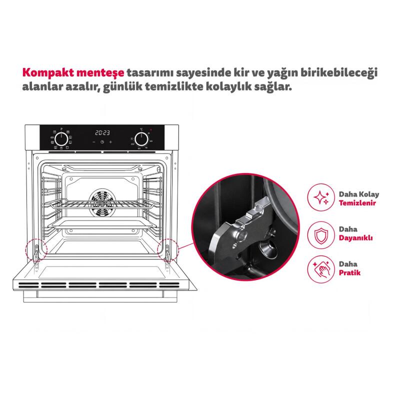 Carino 8403 0+3 Fonksiyon Dijital Siyah Power Turbo Ankastre Fırın - 6