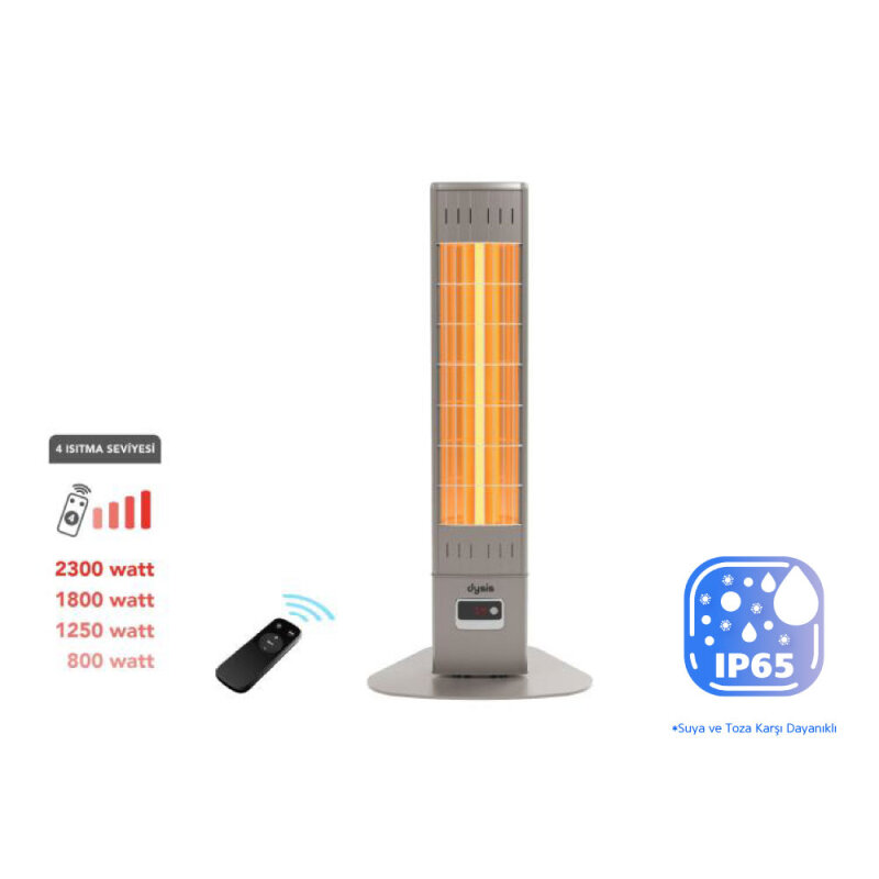 Dysis Single X Karbon Serisi IP65 Suya-Toza Dayanıklı 2300 W Bej Uzaktan Kumandalı İç/Dış Mekan Isıtıcı - 1