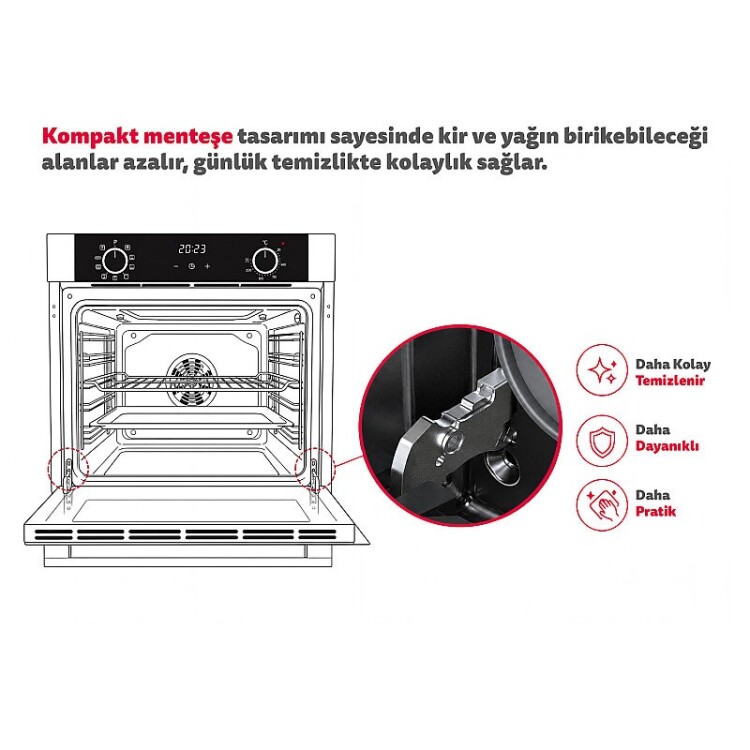 Simfer 0+3 Fonksiyon Dijital Gri PowerTurbo 3'lü Ankastre Set (Fırın+Ocak+Davlumbaz) - 6