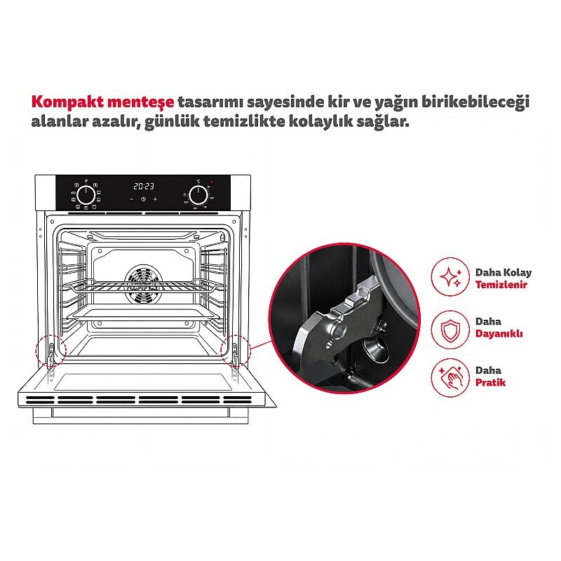 Simfer 0+3 Fonksiyon Dijital Gri PowerTurbo 3'lü Ankastre Set (Fırın+Ocak+Davlumbaz) - 6