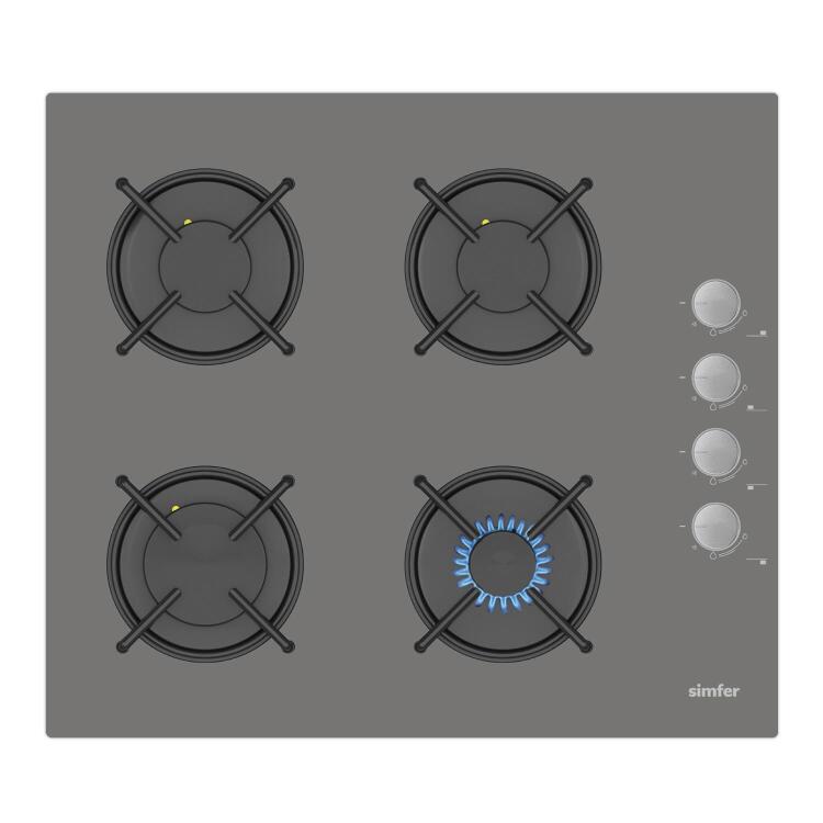 Simfer 0+8 Fonksiyon Trend Mekanik Gri Power Turbo 2'li Ankastre Set (Fırın+Ocak) - 3