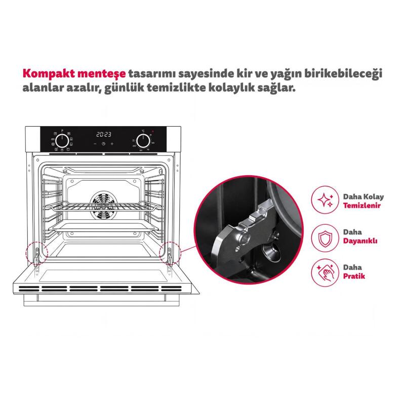 Simfer 0+8 Fonksiyon Trend Mekanik Gri Power Turbo 2'li Ankastre Set (Fırın+Ocak) - 6