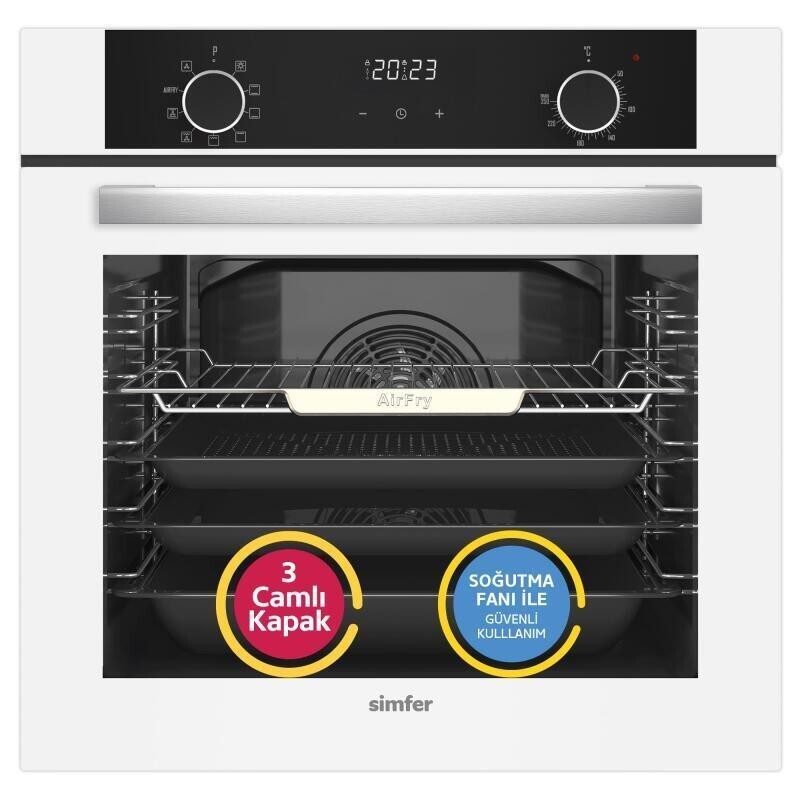 Simfer 10 Fonksiyon Airfry Beyaz 2'li Ankastre Set (8216 Fırın + 3507 Ocak) - 2