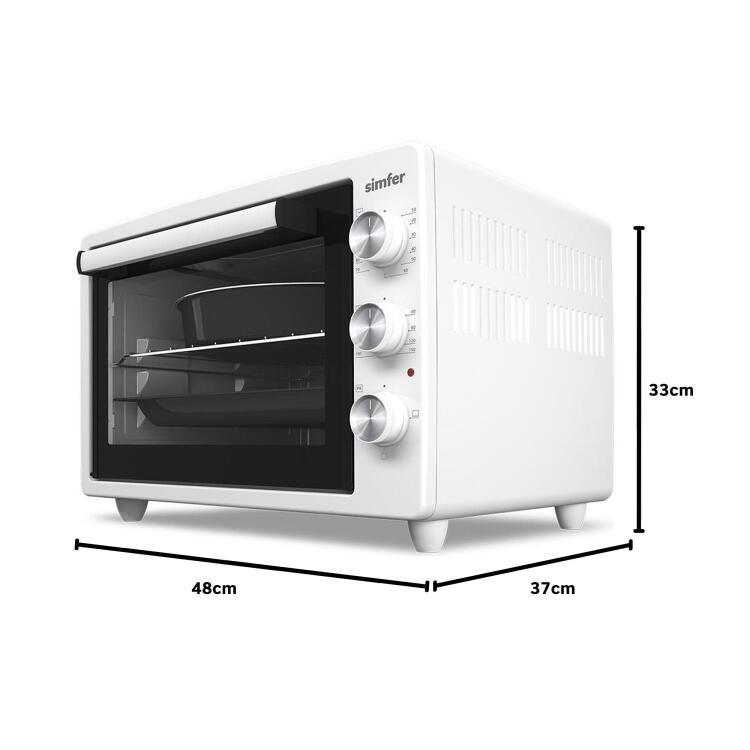 Simfer 3420 Beyaz 34 LT Statik Mini / Midi Fırın - 4 Fonksiyon, Programlanabilir Pişirme & Isı Kontrol Sistem - 9