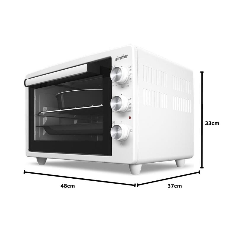 Simfer 3420 Beyaz 34 LT Statik Mini / Midi Fırın - 4 Fonksiyon, Programlanabilir Pişirme & Isı Kontrol Sistem - 9