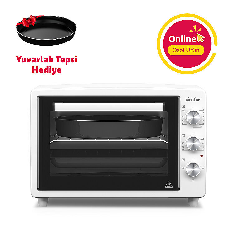 Simfer 3420 Beyaz 34 LT Statik Mini / Midi Fırın - 4 Fonksiyon, Programlanabilir Pişirme & Isı Kontrol Sistem - SİMFER