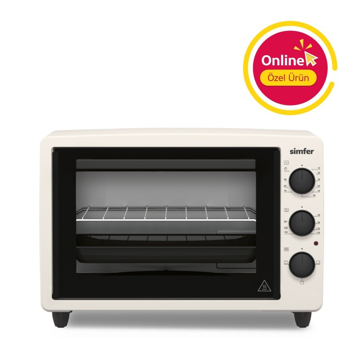 Simfer 3422 Bej 34 LT Statik Mini/Midi Fırın - 4 Fonksiyon, Programlanabilir Pişirme & Isı Kontrol Sistem - SİMFER