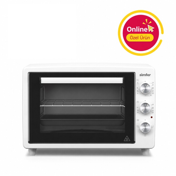 Simfer 3423 Beyaz 34 LT Statik Mini / Midi Fırın - 4 Fonksiyon, Programlanabilir Pişirme & Isı Kontrol Sistem - 1