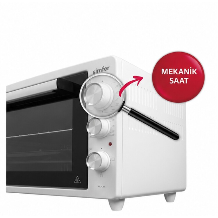 Simfer 3423 Beyaz 34 LT Statik Mini / Midi Fırın - 4 Fonksiyon, Programlanabilir Pişirme & Isı Kontrol Sistem - 3