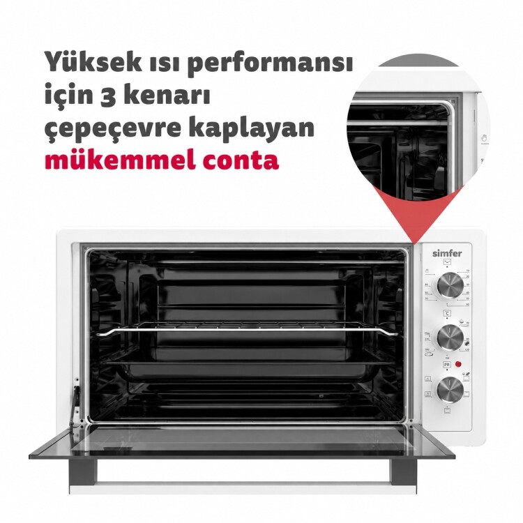 Simfer 3423 Beyaz 34 LT Statik Mini / Midi Fırın - 4 Fonksiyon, Programlanabilir Pişirme & Isı Kontrol Sistem - 5