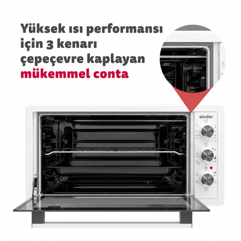 Simfer 3423 Beyaz 34 LT Statik Mini / Midi Fırın - 4 Fonksiyon, Programlanabilir Pişirme & Isı Kontrol Sistem - 5