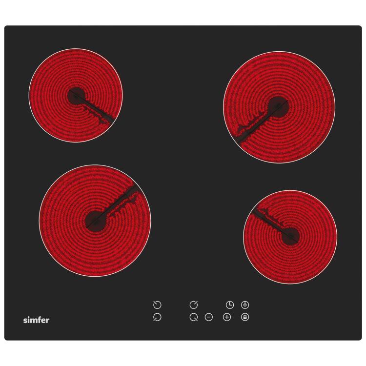 Simfer 3970 60CM Ankastre Vitroseramik Ocak 4E Siyah - SİMFER