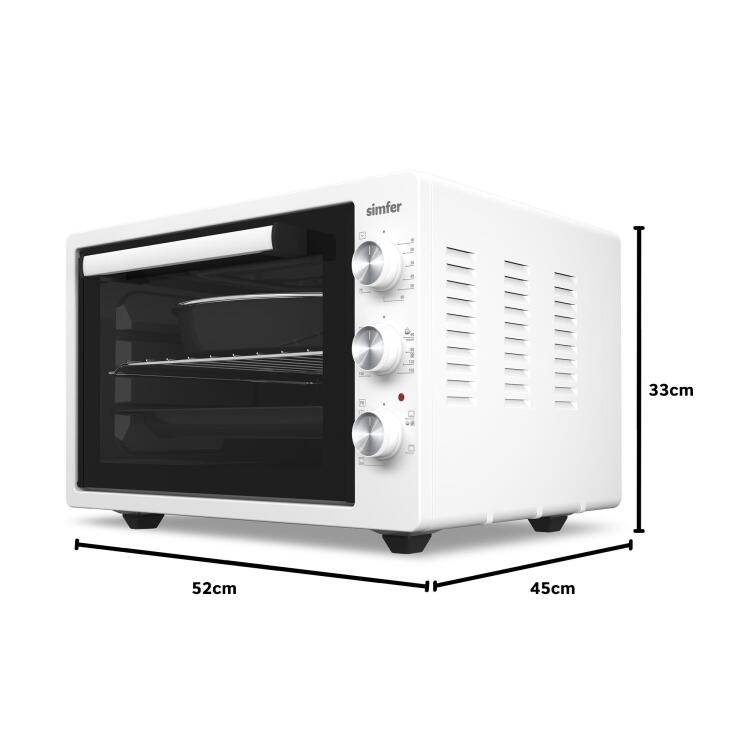 Simfer 4242 Beyaz 42 LT Turbo Fan Mini / Midi Fırın - 6 Fonksiyon,Yoğurt Yapma, Buz Çözme & İç Aydınlatma - 13