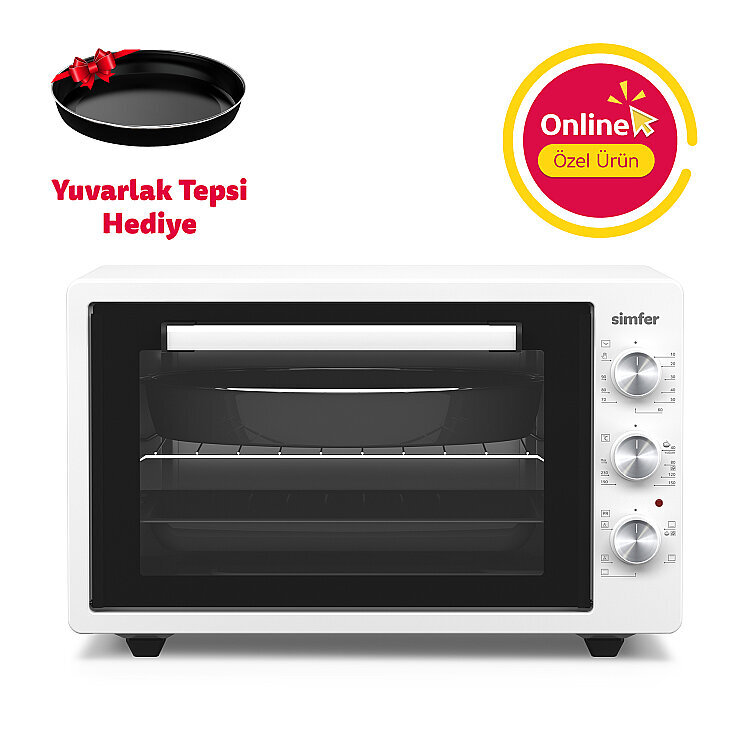 Simfer 4242 Beyaz 42 LT Turbo Fan Mini / Midi Fırın - 6 Fonksiyon,Yoğurt Yapma, Buz Çözme & İç Aydınlatma - SİMFER