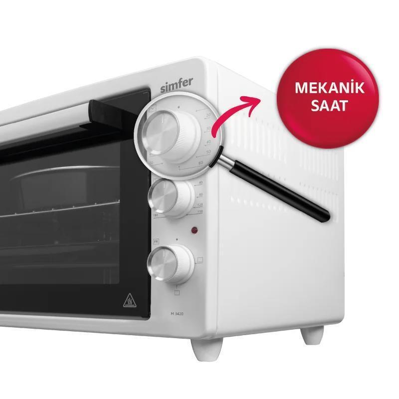 Simfer 4244 İnox Gri 42 LT Turbo Fan Mini / Midi Fırın - 6 Fonksiyon,Yoğurt Yapma, Buz Çözme & İç Aydınlatma - 5