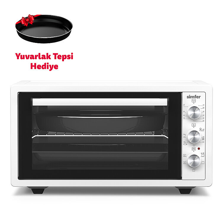 Simfer 4502 Beyaz 45 LT Turbo Fan Mini / Midi Fırın - 6 Fonksiyon,Yoğurt Yapma, Buz Çözme & İç Aydınlatma - SİMFER