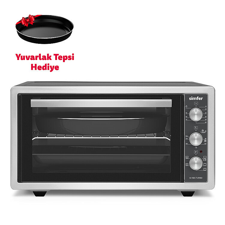 Simfer 4503 İnox 45 LT Turbo Fan Mini / Midi Fırın - 6 Fonksiyon,Yoğurt Yapma, Buz Çözme & İç Aydınlatma - SİMFER