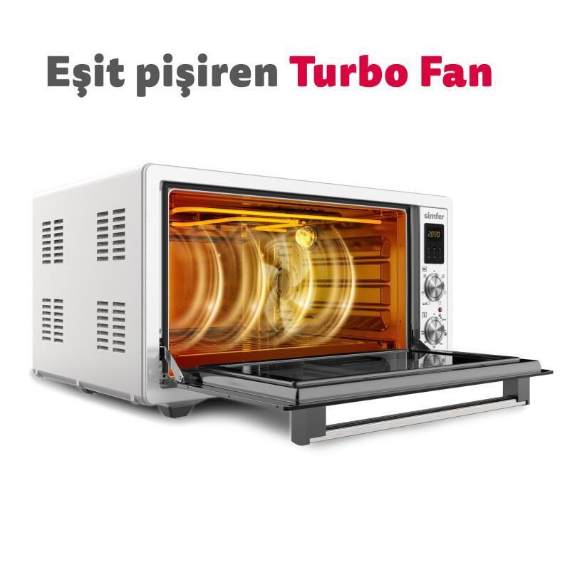 Simfer 4546 Beyaz 45 LT Turbo Fan Mini / Midi Fırın - 6 Fonksiyon, Yoğurt Yapma & Buz Çözme Özellikli - 5