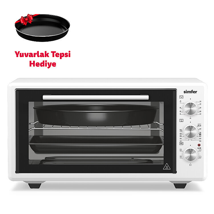 Simfer 4546 Beyaz 45 LT Turbo Fan Mini / Midi Fırın - 6 Fonksiyon, Yoğurt Yapma & Buz Çözme Özellikli - SİMFER