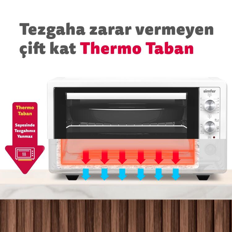 Simfer 4559 İnox 45 LT Turbo Fan Mini / Midi Fırın - 6 Fonksiyon, Dijital Ekran, Pop-Up Düğme,Yoğurt Yapma - 11