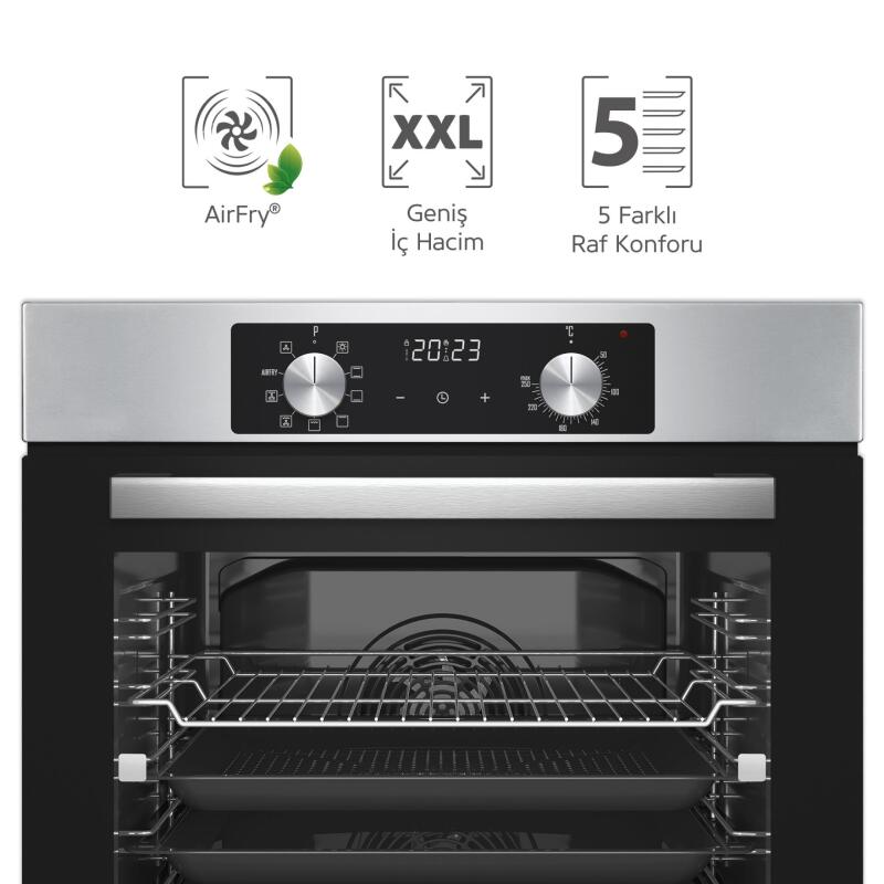 Simfer 8210 0+9 Fonksiyon Airfry Plus Inox Ankastre Fırın Dijital - 2