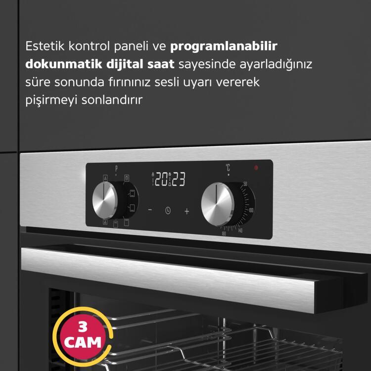 Simfer 8210 0+9 Fonksiyon Airfry Plus Inox Ankastre Fırın Dijital - 3