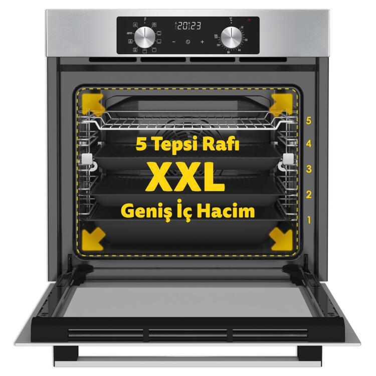 Simfer 8210 0+9 Fonksiyon Airfry Plus Inox Ankastre Fırın Dijital - 4