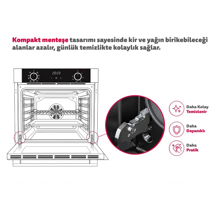 Simfer 8243 0+3 Fonksiyon Dijital Gri PowerTurbo 3'lü Ankastre Fırın - 3