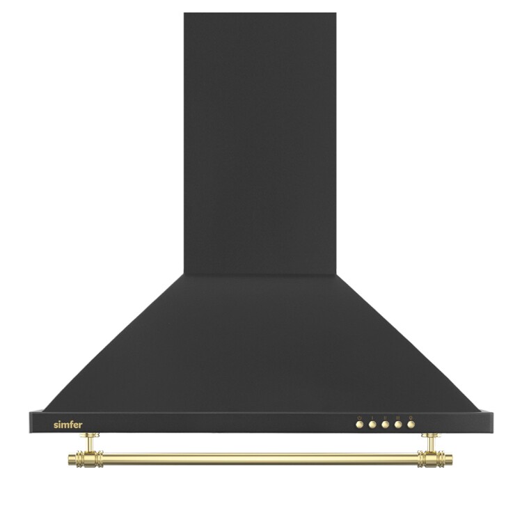 Simfer 8710 60 Cm Push Button Siyah Retro Piramit Davlumbaz - SİMFER