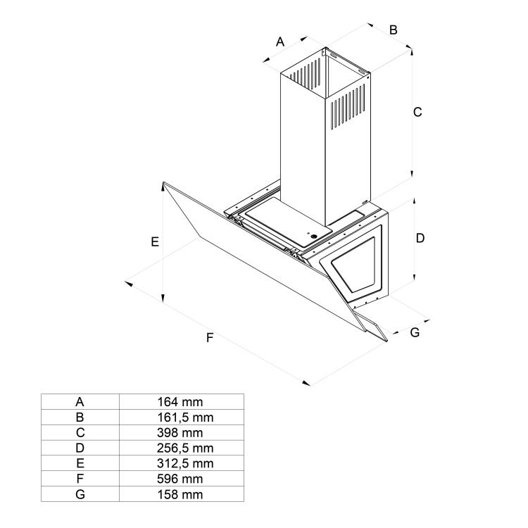 Simfer 8728 60cm Klasik Eğik Beyaz Tek Cam Push Buton Led Lamba - 2