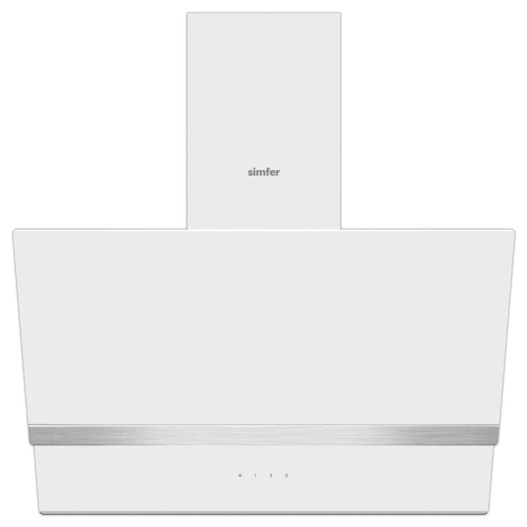 Simfer 8739 60CM Premium Dokunmatik Beyaz Cam Dekorlu Davlumbaz - SİMFER
