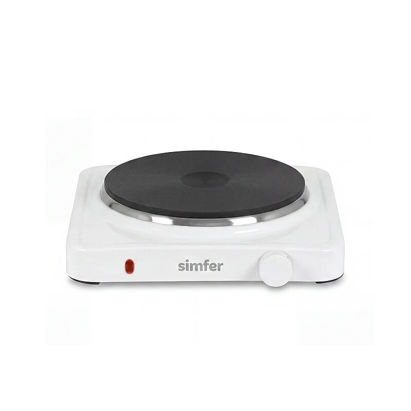 Simfer HP1500W Beyaz Hot Plate Tek Gözü Elektrikli Ocak (Çift Emniyetli Termostat , 1500W Krom Çember) - 3
