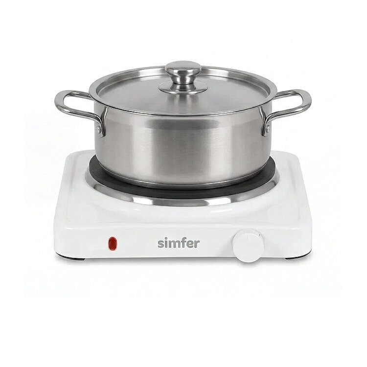 Simfer HP1500W Beyaz Hot Plate Tek Gözü Elektrikli Ocak (Çift Emniyetli Termostat , 1500W Krom Çember) - 4