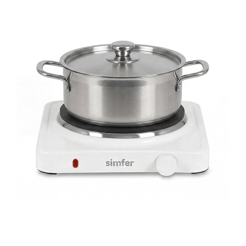 Simfer HP1500W Beyaz Hot Plate Tek Gözü Elektrikli Ocak (Çift Emniyetli Termostat , 1500W Krom Çember) - 4