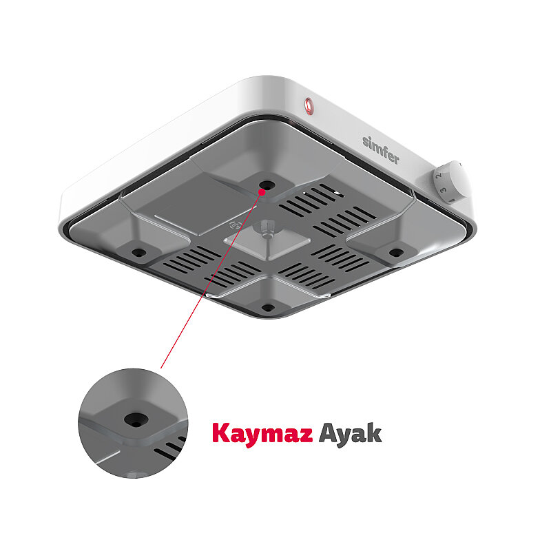 Simfer HP1500W Beyaz Hot Plate Tek Gözü Elektrikli Ocak (Çift Emniyetli Termostat , 1500W Krom Çember) - 3