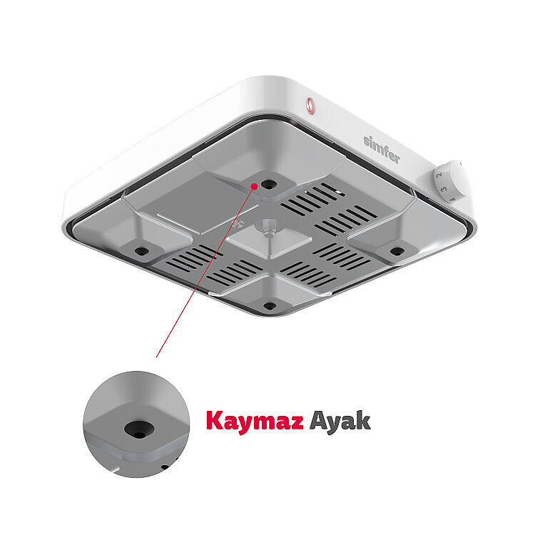 Simfer HP1500W Beyaz Hot Plate Tek Gözü Elektrikli Ocak (Çift Emniyetli Termostat , 1500W Krom Çember) - 3