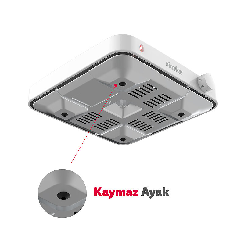 Simfer HP1500W Beyaz Hot Plate Tek Gözü Elektrikli Ocak (Çift Emniyetli Termostat , 1500W Krom Çember) - 3