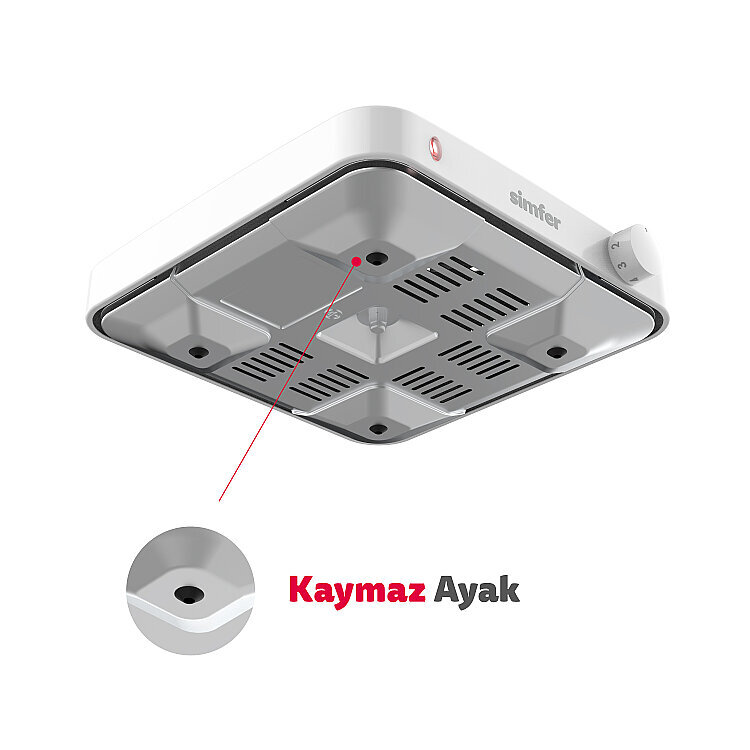 Simfer HP1500W Beyaz Hot Plate Tek Gözü Elektrikli Ocak (Çift Emniyetli Termostat , 1500W Krom Çember) - 3