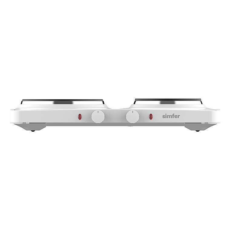 Simfer HP2500W Beyaz Hot Plate İki Gözlü Elektrikli Ocak (Çift Emniyetli Termostat , 2500W Krom Çember) - 4