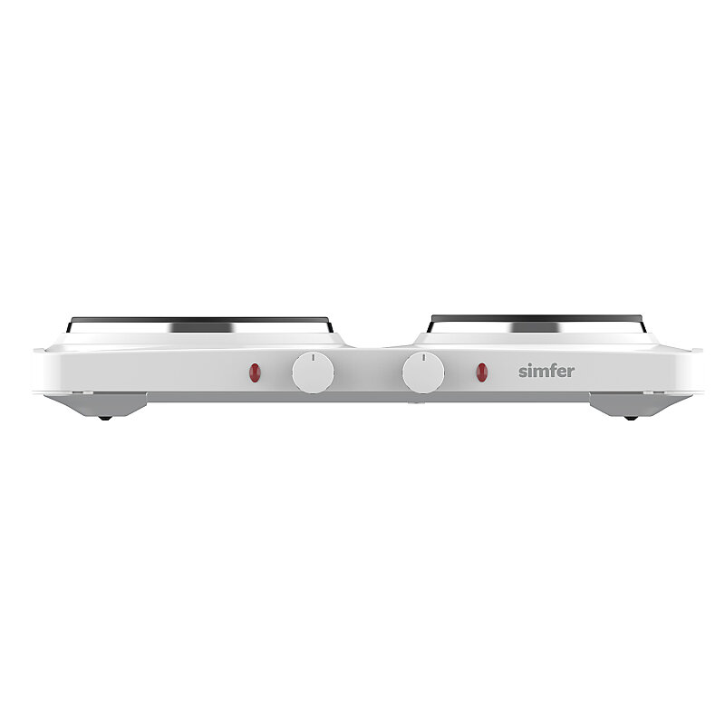 Simfer HP2500W Beyaz Hot Plate İki Gözlü Elektrikli Ocak (Çift Emniyetli Termostat , 2500W Krom Çember) - 4