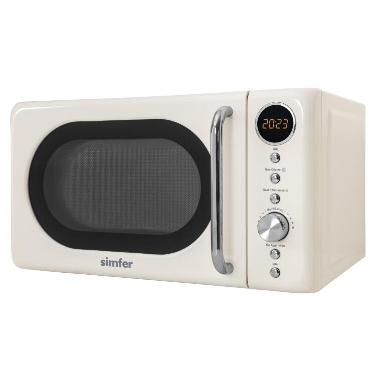 Simfer 4605 20Litre Retro Mikrodalga Fırın Dijital Krem - 3