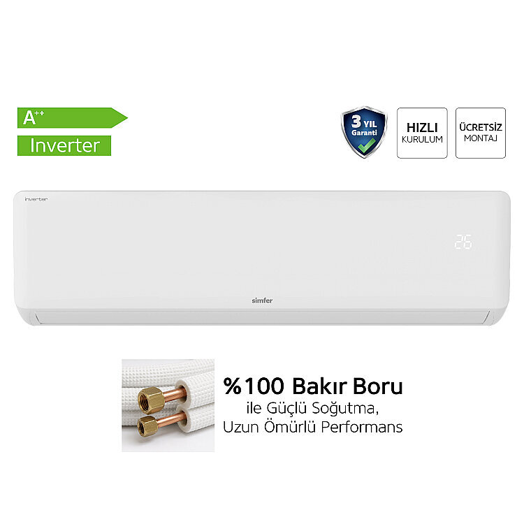 Simfer Split Klima A ++ Inverter 24.000 Btu R32 - SİMFER
