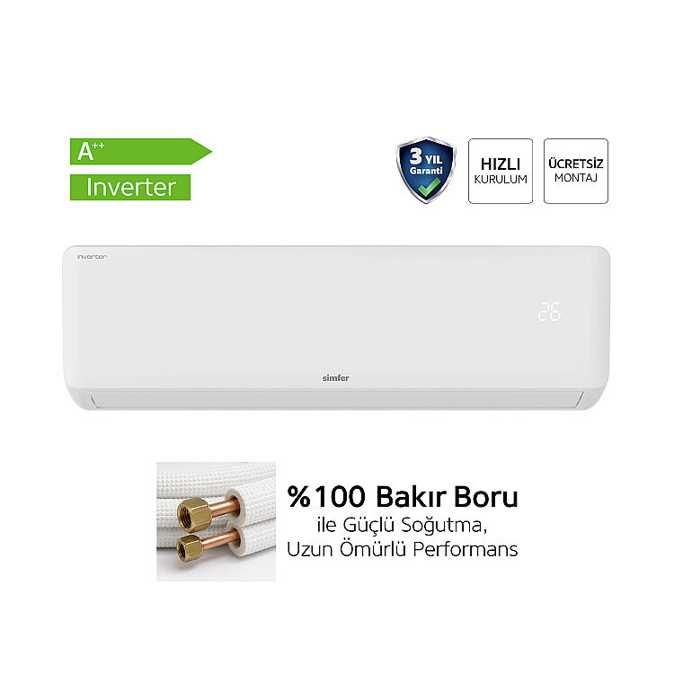 Simfer Split Klima A ++ Inverter 9.000 Btu R32 - SİMFER