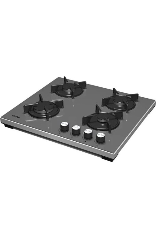 Simfer T3039N 4G Silver/Gri Set Üstü Emaye Izgara Cam Ocak, LPG Dönüşümlü, 60 cm - Simfer